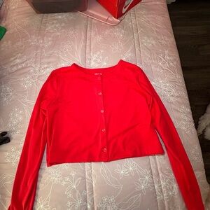 Wild Fable Red Long Sleeve Crop Top